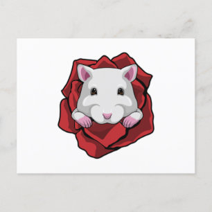 Postal Hámster con Rosa