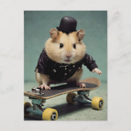 Postal Hamster de Skateboarding Adorable
