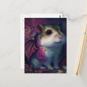 Postal Hamster Dragón Lindo y Adorable