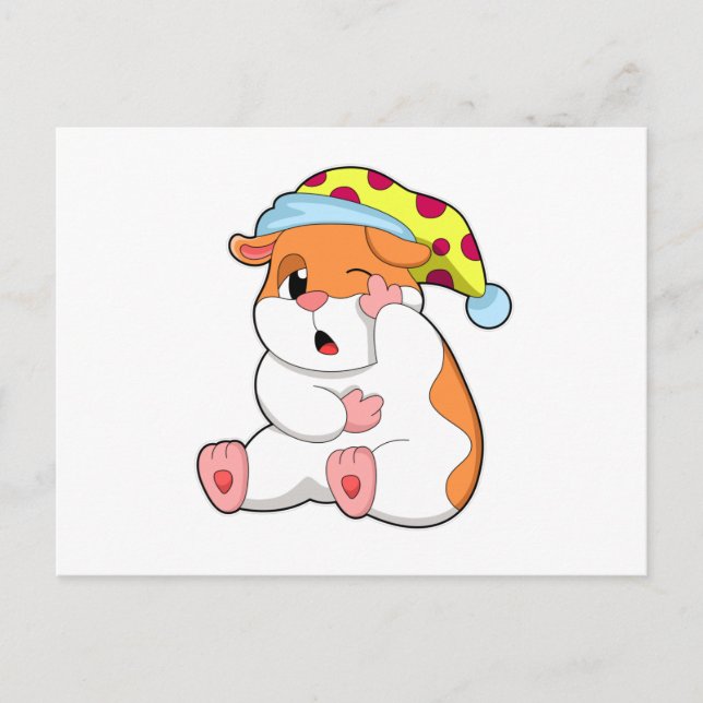 Postal Hámster durmiendo con dormilón (Anverso)