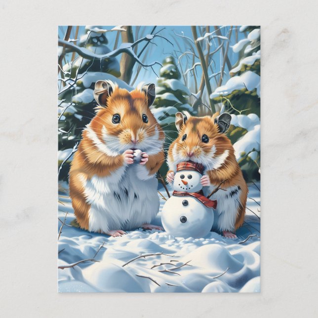 Postal Hamsters y Snowman (Anverso)