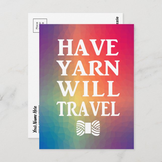 Postal ¿Han viajado Yarn para hacer artesanía arcoiris? (Anverso / Reverso)
