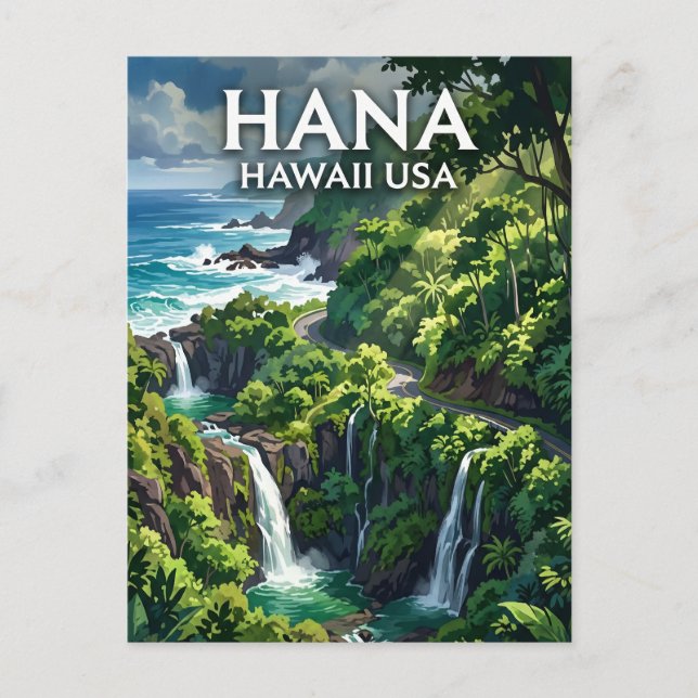 Postal Hana, Maui EE. UU. (Anverso)