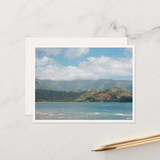Postal Hanalei Bay Hawaii Princeville View Blank (Anverso/Reverso In Situ)