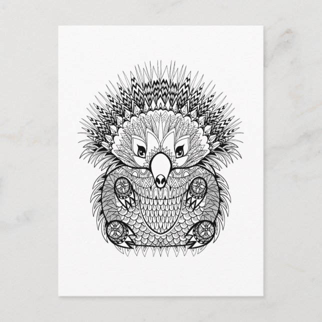 Postal Hand Drawn Echidna Doodle (Anverso)