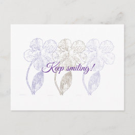 Postal Hand-Drawn Minimalist Flowers Postcard