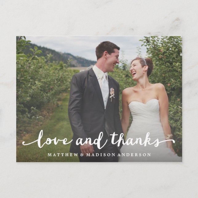 Postal Hand Lettered | Boda Gracias Postcard (Anverso)