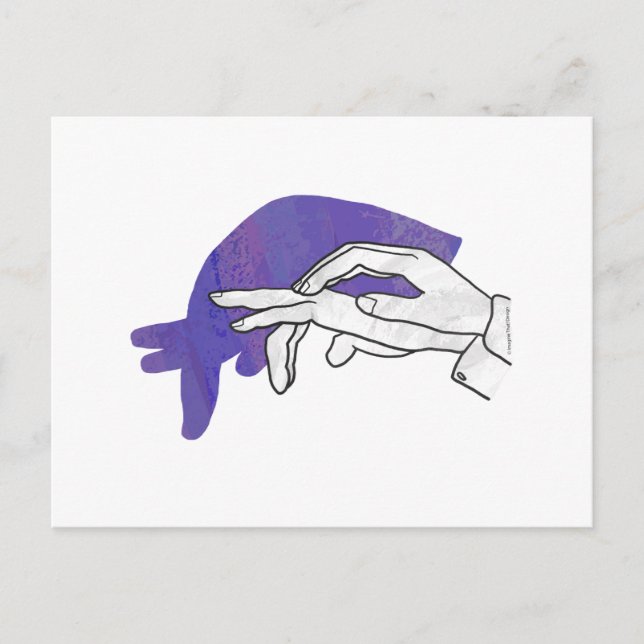 Postal Hand Silhouette Anteater Purple (Anverso)