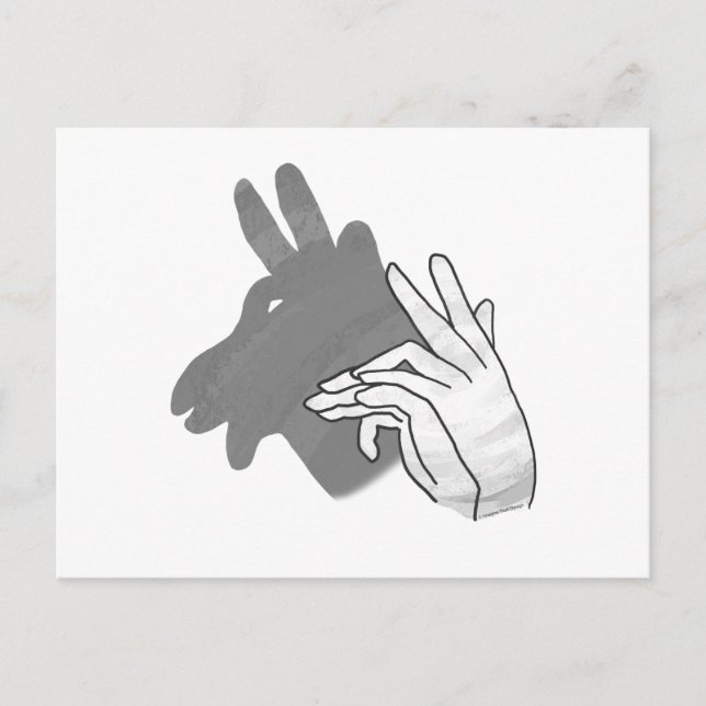 Postal Hand Silhouette Billy Goat Gray (Anverso)