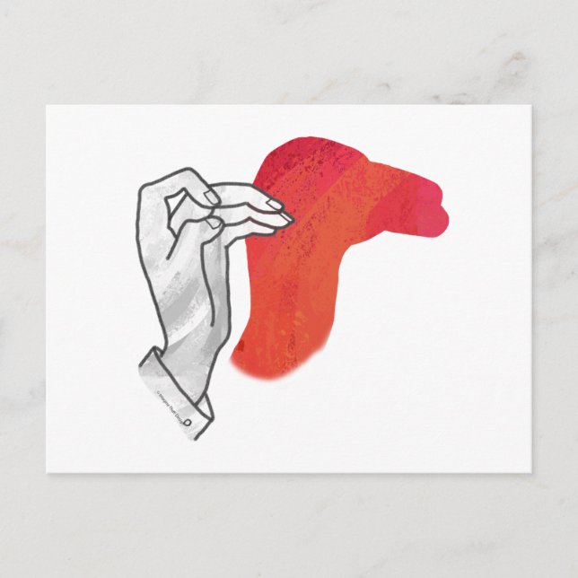 Postal Hand Silhouette Camel Red (Anverso)