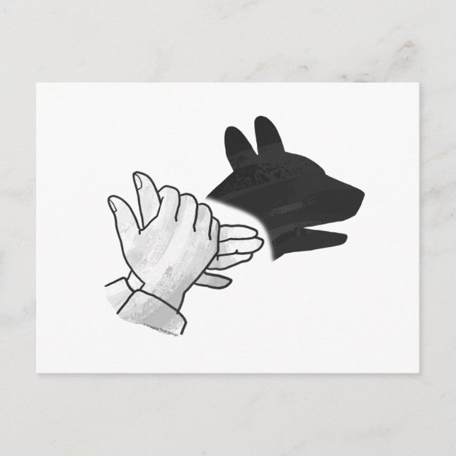 Postal Hand Silhouette Dog (Anverso)