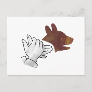 Postal Hand Silhouette Dog Brown