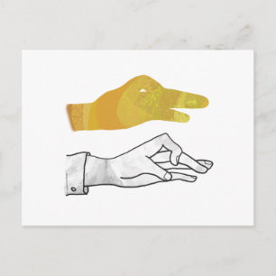 Postal Hand Silhouette Duck Amarillo