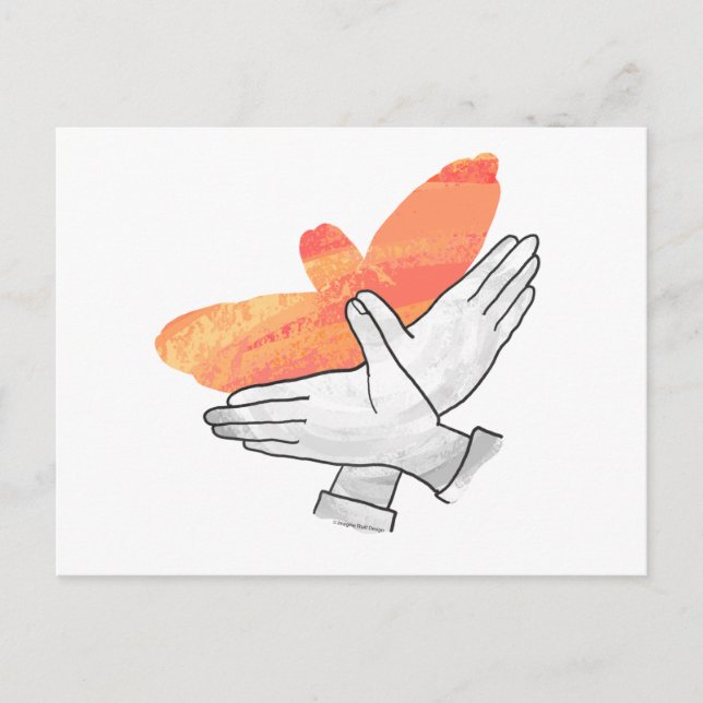 Postal Hand Silhouette Eagle Naranja (Anverso)