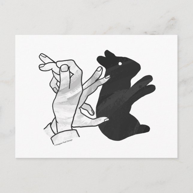 Postal Hand Silhouette Rabbit (Anverso)