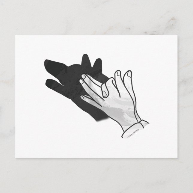 Postal Hand Silhouette Wolf (Anverso)