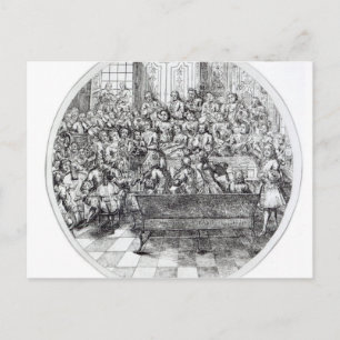 Postal Handel dirigiendo un oratorio, c.1740