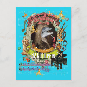 Postal Handolphin Funny Dolphin Animal Composer Handel