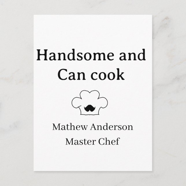 Postal handsome and can cook master chef man kitchen king (Anverso)