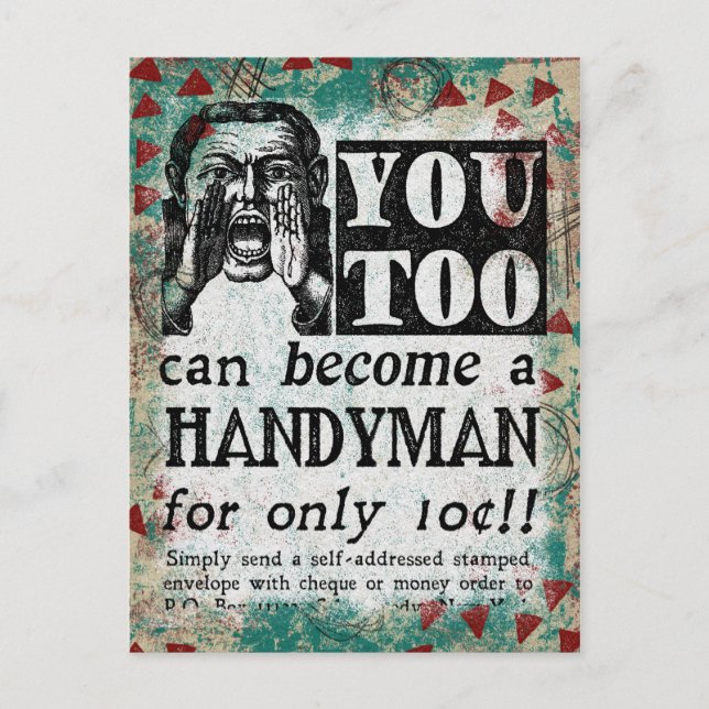 Postal Handyman - Funny Vintage Retro (Anverso)