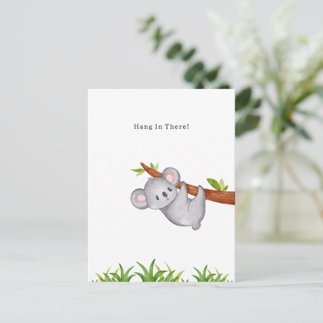 Postal Hang In There Supportive Motivational Koala Card (Anverso de pie)