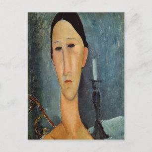 Postal Hanka Zborowska con un candelabro, 1919