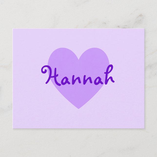 Postal Hannah en morado (Anverso)