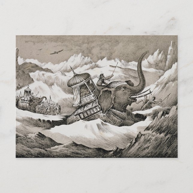 Postal Hannibal (247-c.183 a.C.) y sus elefantes de guerr (Anverso)