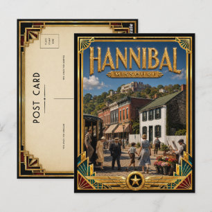 Postal Hannibal Missouri Arte Deco Vintage Edad de Oro