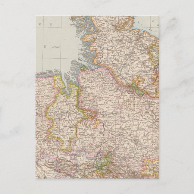 Postal Hannover, Schleswig Holstein, Mapa de Alemania del (Anverso)