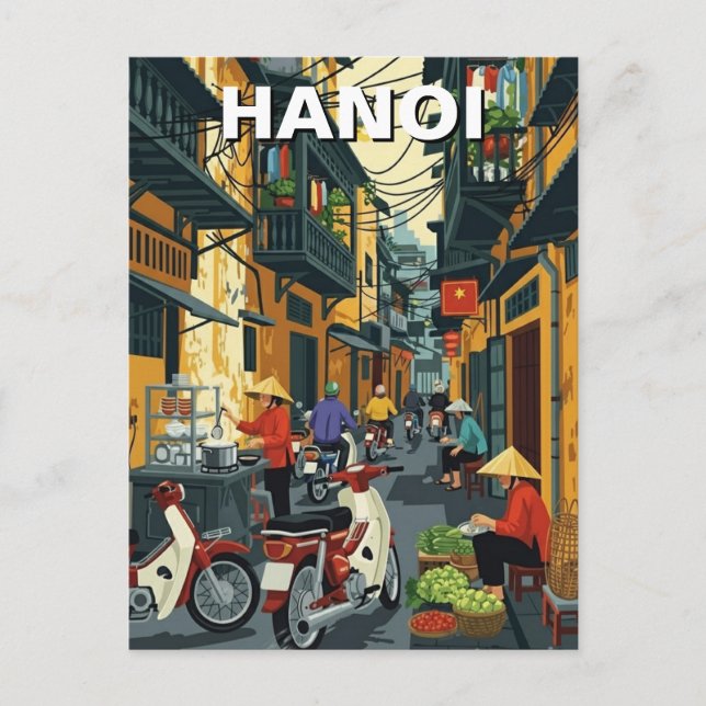 Postal Hanoi Vietnam Alley Travel (Anverso)