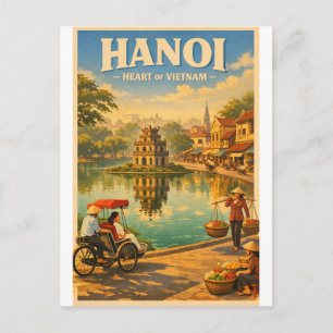 Postal Hanoi, Vietnam, en un clásico viaje retro