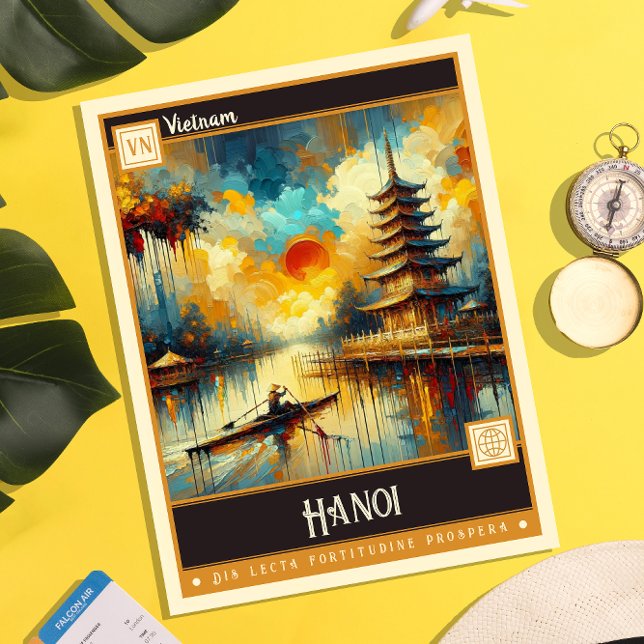 Postal Hanoi, Vietnam | Pintura de época (Subido por el creador)