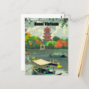 Postal Hanoi Vietnam Postcard Art, Hanoi, Vietnam Travel