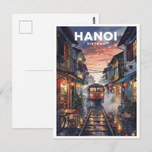 Postal Hanoi Vietnam Viajes Antiguos