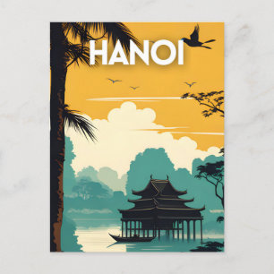 Postal Hanoi Vintage Travel Poster