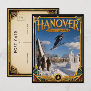 Postal Hanover Nuevo Hampshire Arte Deco Edad Dorada Vint
