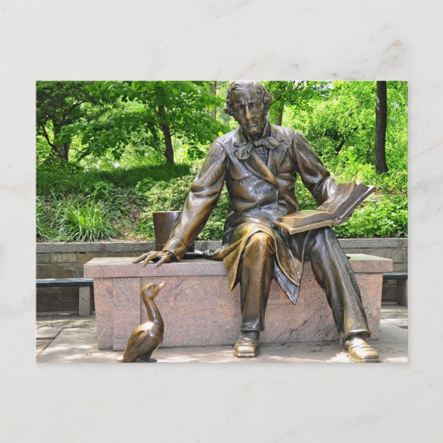 Postal Hans Christian Andersen en el parque central (Anverso)