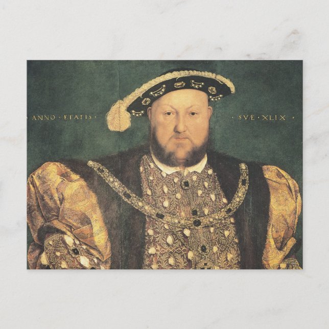 Postal Hans Holbein, el joven Enrique VIII (Anverso)