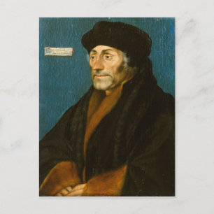 Postal Hans Holbein el Joven Erasmo de Róterdam