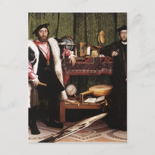Postal Hans Holbein, el joven- Los embajadores (Anverso)