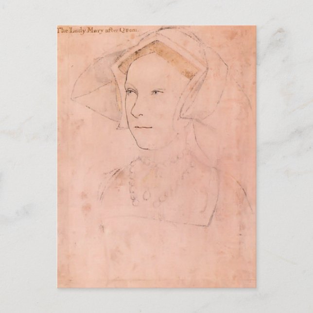 Postal Hans Holbein el joven - Reina María I Tudor (Anverso)