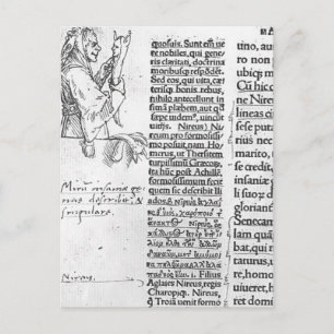 Postal Hans Holbein - ilustracion marginal para Erasmus