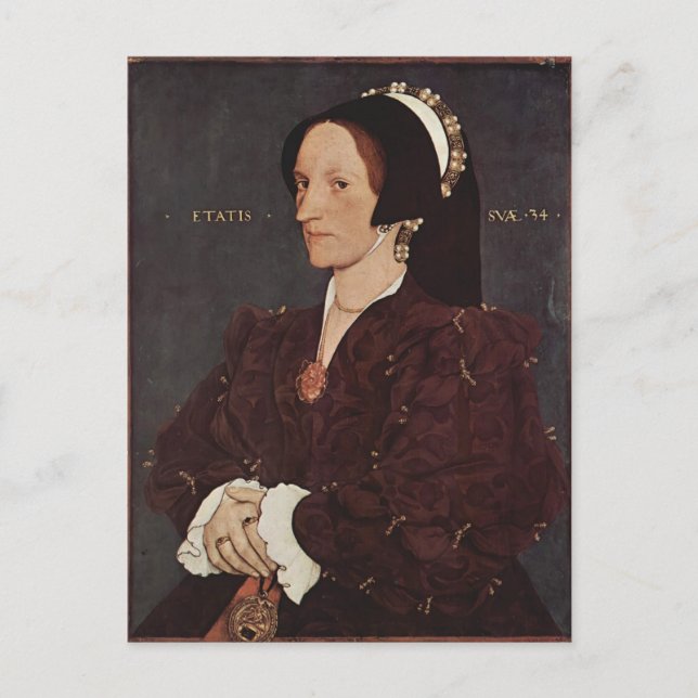 Postal Hans Holbein - Retrato de Margaret Wyatt, Lady Lee (Anverso)