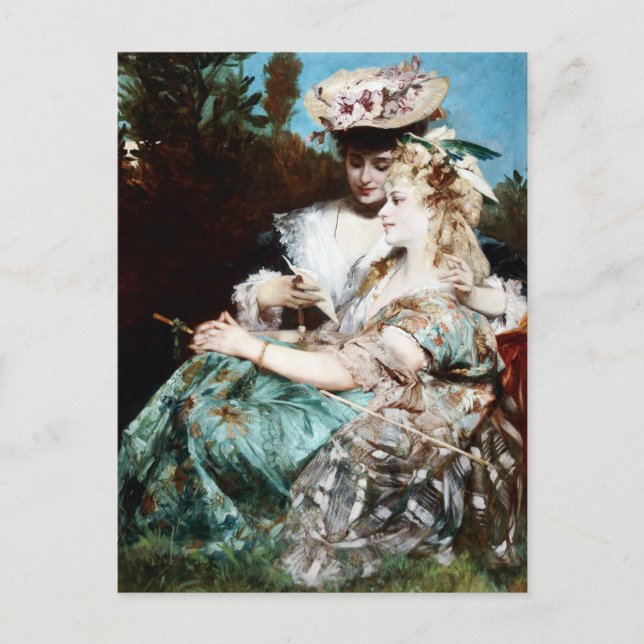 Postal Hans Makart, La carta de amor (1875) (Anverso)