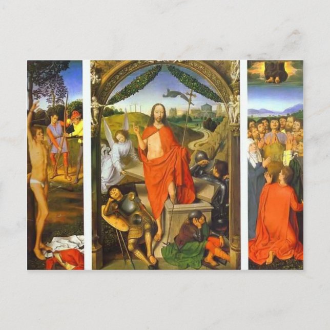 Postal Hans Memling- Triptych of the Resurrection (Anverso)