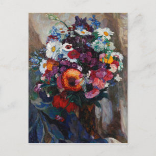 Postal Hans Muller-Dachau Bouquet de flores de verano