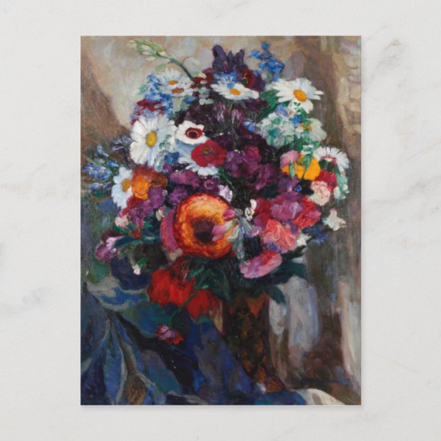 Postal Hans Muller-Dachau Bouquet de flores de verano (Anverso)