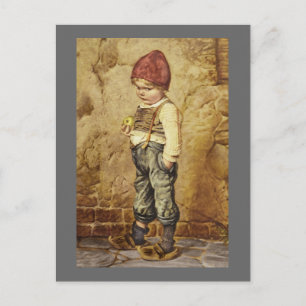 Postal Hansel con manzana dorada