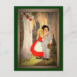 Postal Hansel y Gretel al borde del bosque